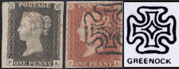 1840/41 1d Black/Red Plate 2 'FA' Matched pair